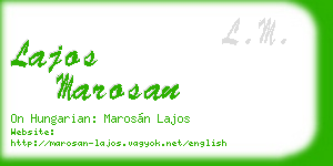 lajos marosan business card